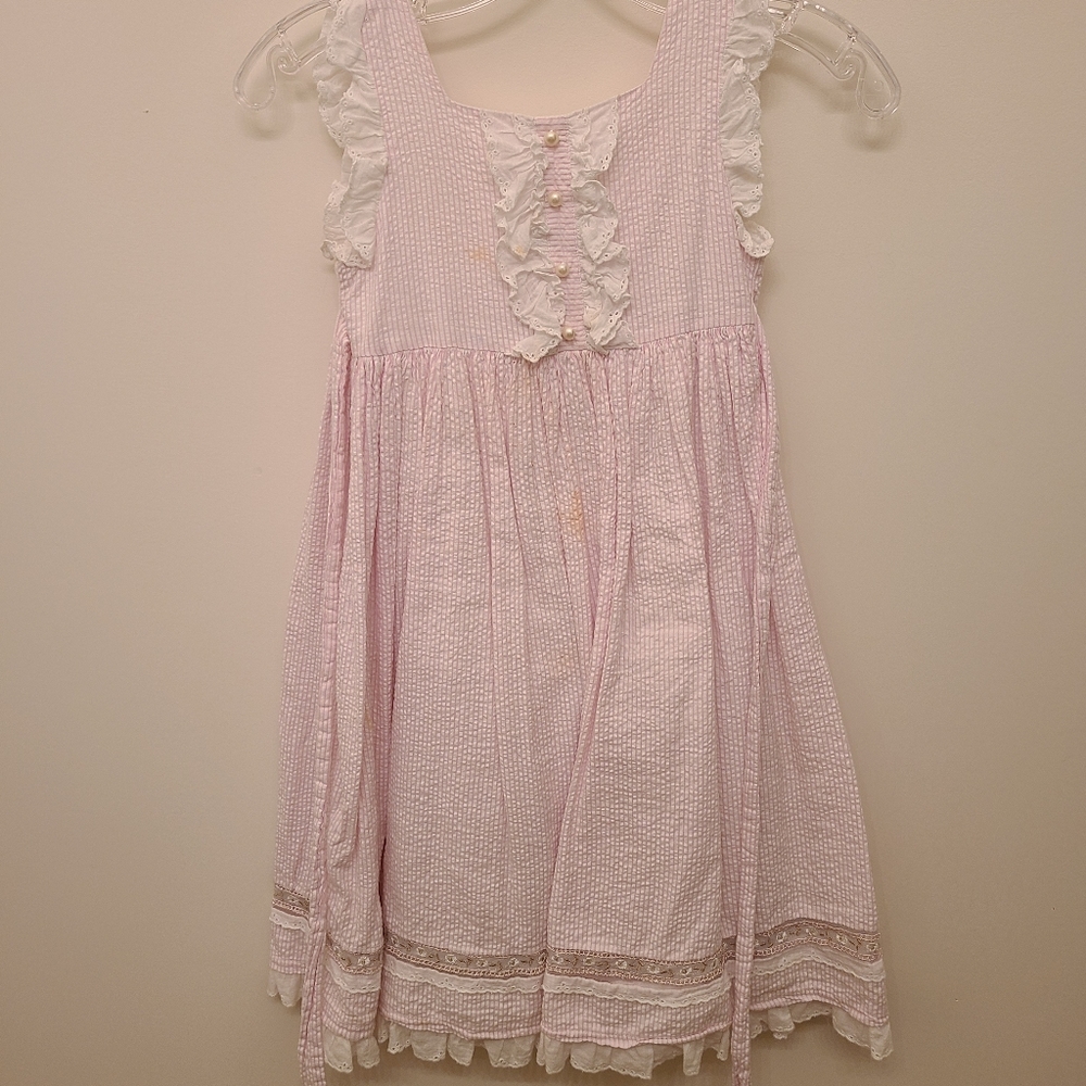 Girl's Laura Ashley London Pink Striped Dress